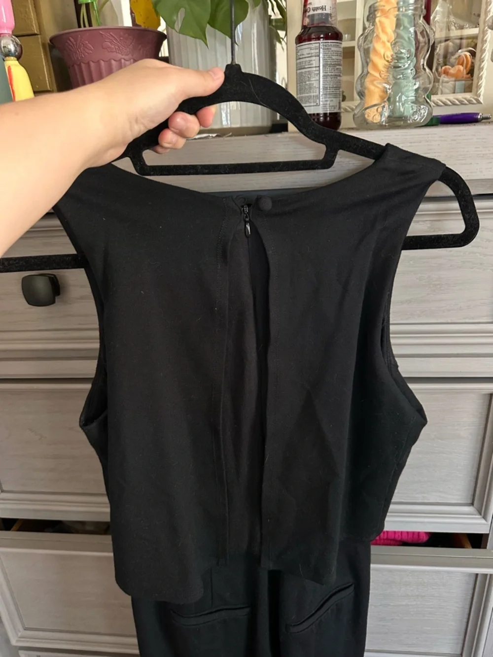 Anthropologie Black Cropped Wide-Leg Jumpsuit Women's Sleeveless Jumpsuit size - Picture 4 of 8
